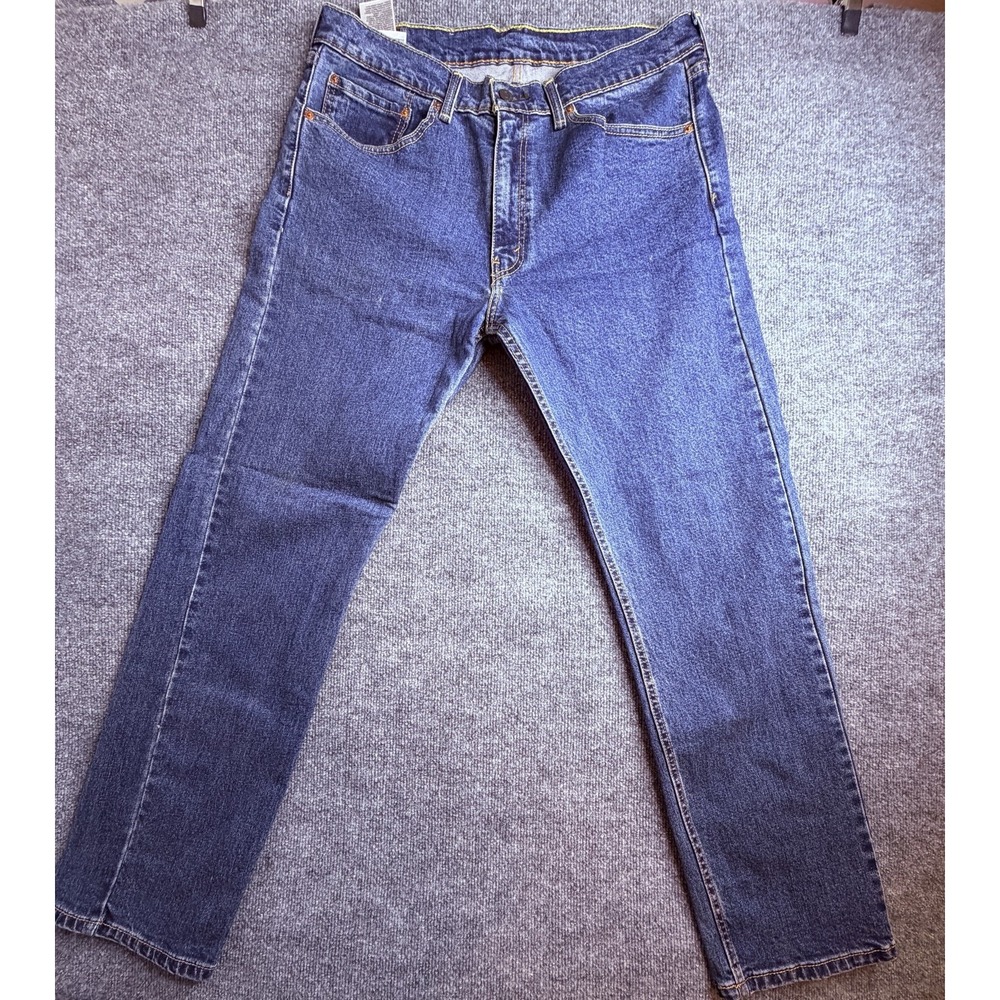 Levis 505 Jeans Men's 36x32 Regular Fit Straight Leg Blue Cotton Denim